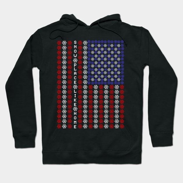 Christmas SnowFlake Patriot Design Snow Place Like Home Hoodie by vlookstar